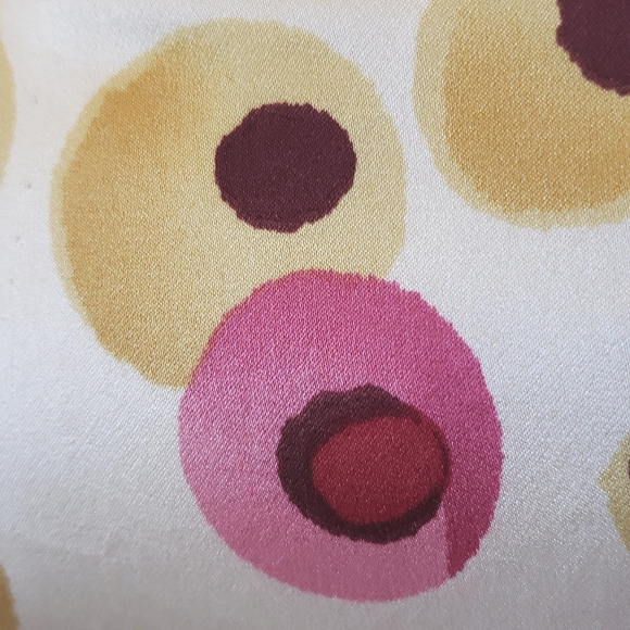 VINTAGE 100% Silk Polkadot Slip Dress Pink Yellow SIZE 4 - Picture 11 of 12